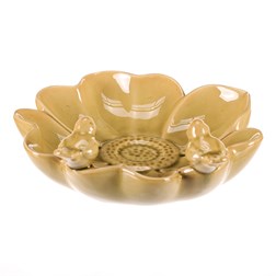 Pítko pro ptáčky - tvar květ, keramika, světle zelené