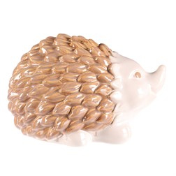 Ježek keramický - zahradní dekorace, bílohnědý