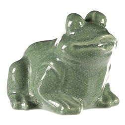 Žába keramická - zahradní dekorace, malá, zelená