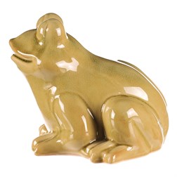 Žába keramická - zahradní dekorace, velká, světle zelená