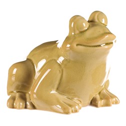 Žába keramická - zahradní dekorace, velká, světle zelená