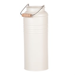 Váza kovová, krémová barva.