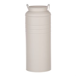 Váza kovová, šedivá barva.