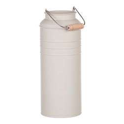 Váza kovová, šedivá barva.