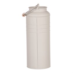 Váza kovová, šedivá barva.