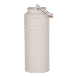 Váza kovová, šedivá barva.