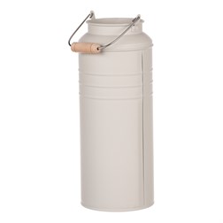 Váza kovová, šedivá barva.