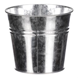 Obal na květiny zinkový, stříbrná barva.