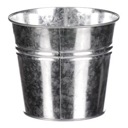 Obal na květiny zinkový, stříbrná barva.