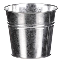 Obal na květiny zinkový, stříbrná barva.