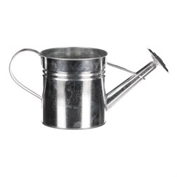 Obal na květiny - konev, zinkový, stříbrná barva.