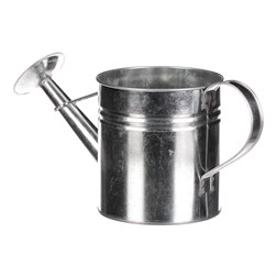 Obal na květiny - konev, zinkový, stříbrná barva.