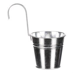 Obal na květiny - na pověšení, zinkový, stříbrná barva.