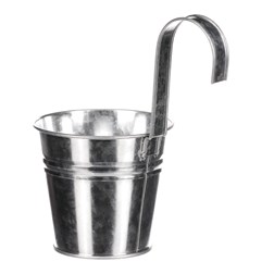 Obal na květiny - na pověšení, zinkový, stříbrná barva.