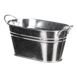 Obal na květiny - truhlík, zinkový, stříbrná barva.