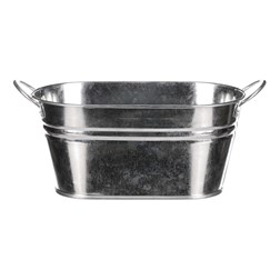 Obal na květiny - truhlík, zinkový, stříbrná barva.