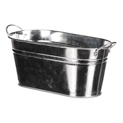 Obal na květiny - truhlík, zinkový, stříbrná barva.