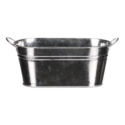 Obal na květiny - truhlík, zinkový, stříbrná barva.