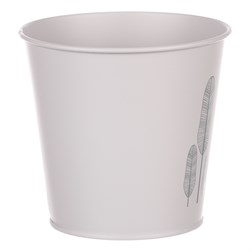 Obal kovový s peříčky, barva bílá.