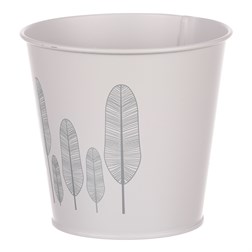 Obal kovový s peříčky, barva bílá.