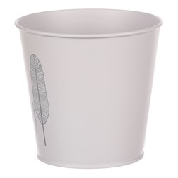 Obal kovový s peříčky, barva bílá.