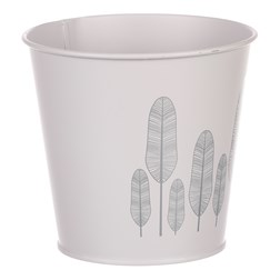 Obal kovový s peříčky, barva bílá.