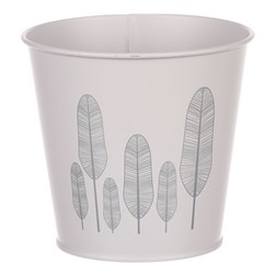 Obal kovový s peříčky, barva bílá.