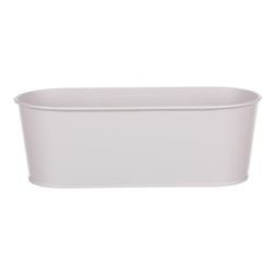 Truhlík kovový s peříčky, barva šedivá.