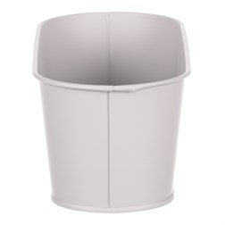 Truhlík kovový s peříčky, barva šedivá.