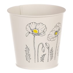 Obal kovový, krémová barva s máky.