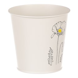 Obal kovový, krémová barva s máky.