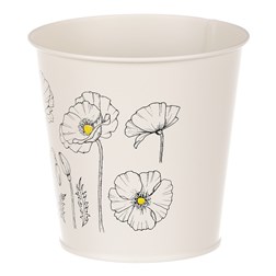 Obal kovový, krémová barva s máky.