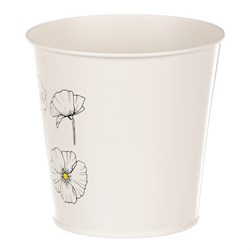 Obal kovový, krémová barva s máky.