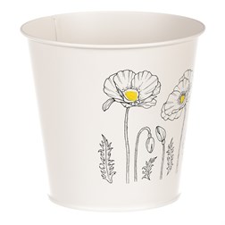 Obal kovový, krémová barva s máky.