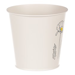 Obal kovový, krémová barva s máky.