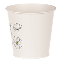 Obal kovový, krémová barva s máky.