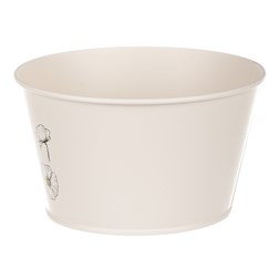 Obal kovový, krémová barva s máky.