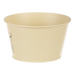 Obal kovový, žlutá barva s máky.