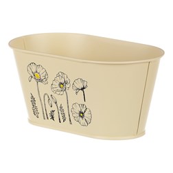 Truhlík kovový, žlutá barva s máky.