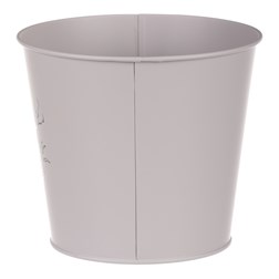 Obal kovový, šedivá barva s ptáčkem.