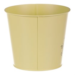 Obal kovový, žlutá barva s ptáčkem.