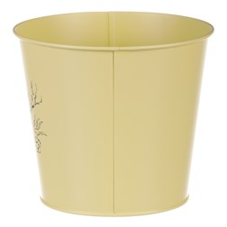 Obal kovový, žlutá barva s ptáčkem.