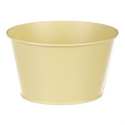 Obal kovový, žlutá barva s ptáčkem.