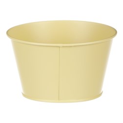 Obal kovový, žlutá barva s ptáčkem.