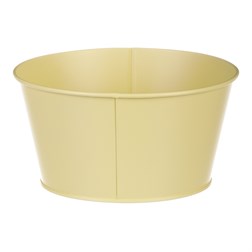 Obal kovový, žlutá barva s ptáčkem.