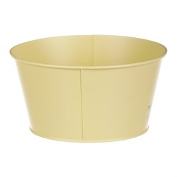 Obal kovový, žlutá barva s ptáčkem.