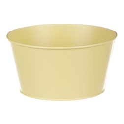 Obal kovový, žlutá barva s ptáčkem.