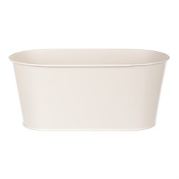 Truhlík kovový, krémová barva s ptáčkem.