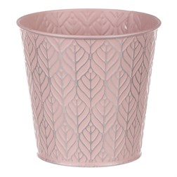 Obal kovový, růžová barva.