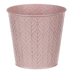 Obal kovový, růžová barva.